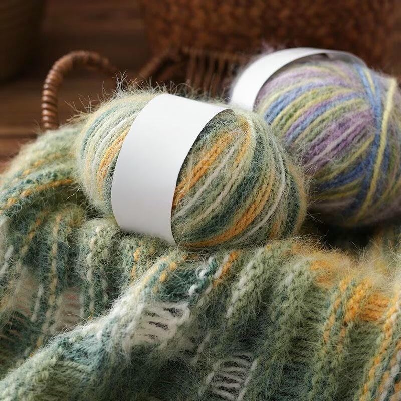 4/6/8/10/12 ovillos de 50 g de Hilo de Mezcla de Lana Suave Jaspeado, Hilo de Lana de Grosor Medio para Ganchillo, para Tejer a Mano Bufandas, suéteres, Gorros, Faldas y Manualidades