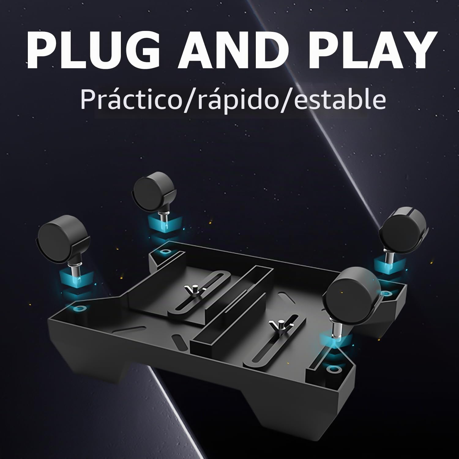 HOMURY Soporte para CPU móvil, soporte para PC para torre de PC, soporte de escritorio con 4 ruedas y base ajustable (negro)