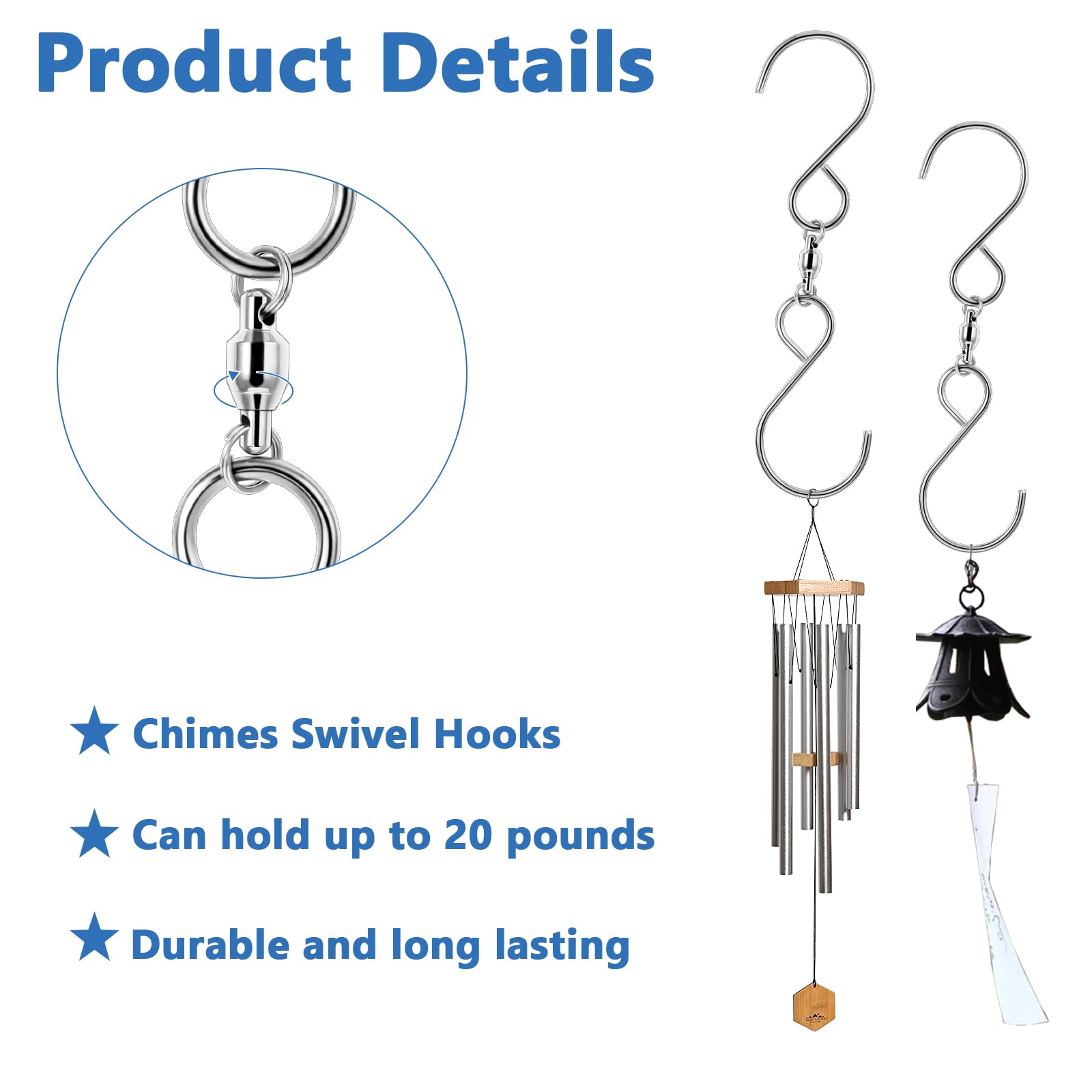 Amazon.com: Qianyu 6 Pack Swivel Hooks Clips 360 Degree Dual