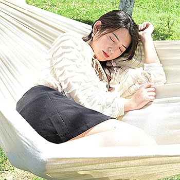 Amazon.com : White Hammock Swing Bed with Wooden Bar, Single