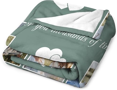 Miniatura 5 de Artsadd Manta personalizada con fotos, texto, manta personalizada con mis propias imágenes, mantas personalizadas para bebé, mamá, papá, pareja,