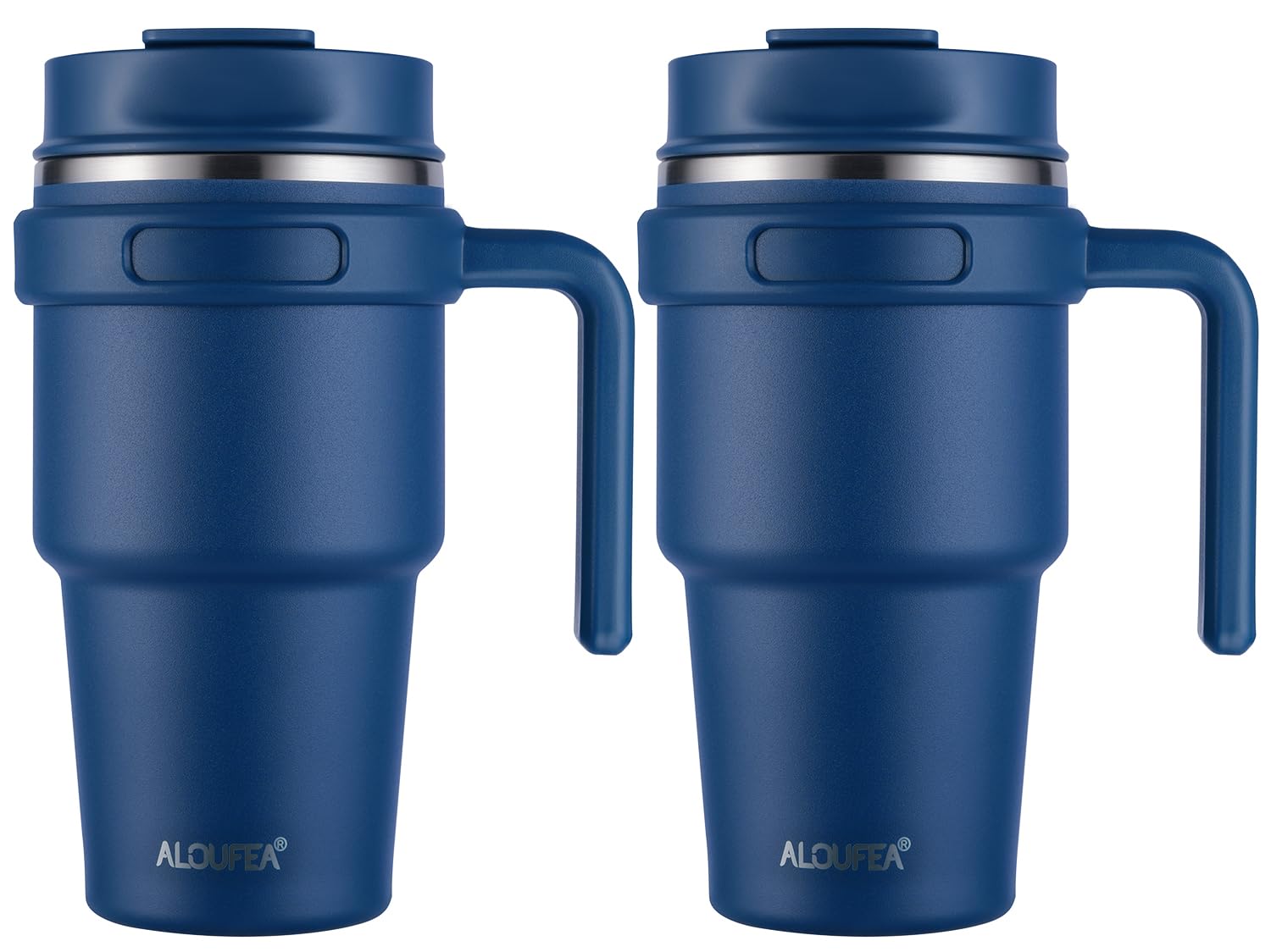 Photo 1 of ALOUFEA 20 oz Insulated Travel Coffee Mug Tumbler with Handle and Straw