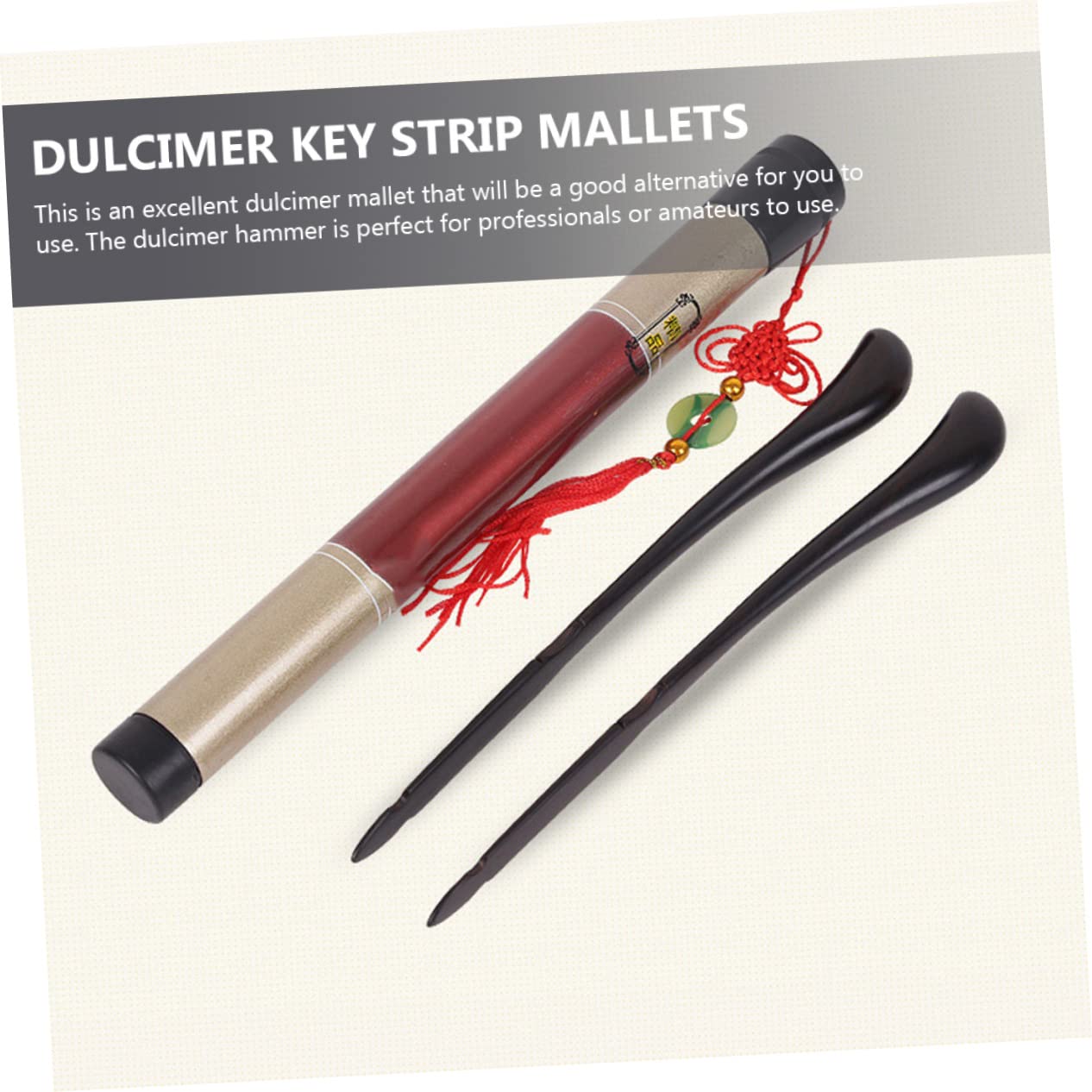 Mazos Musicales para Dulcémele de Madera Negra, 1 Par