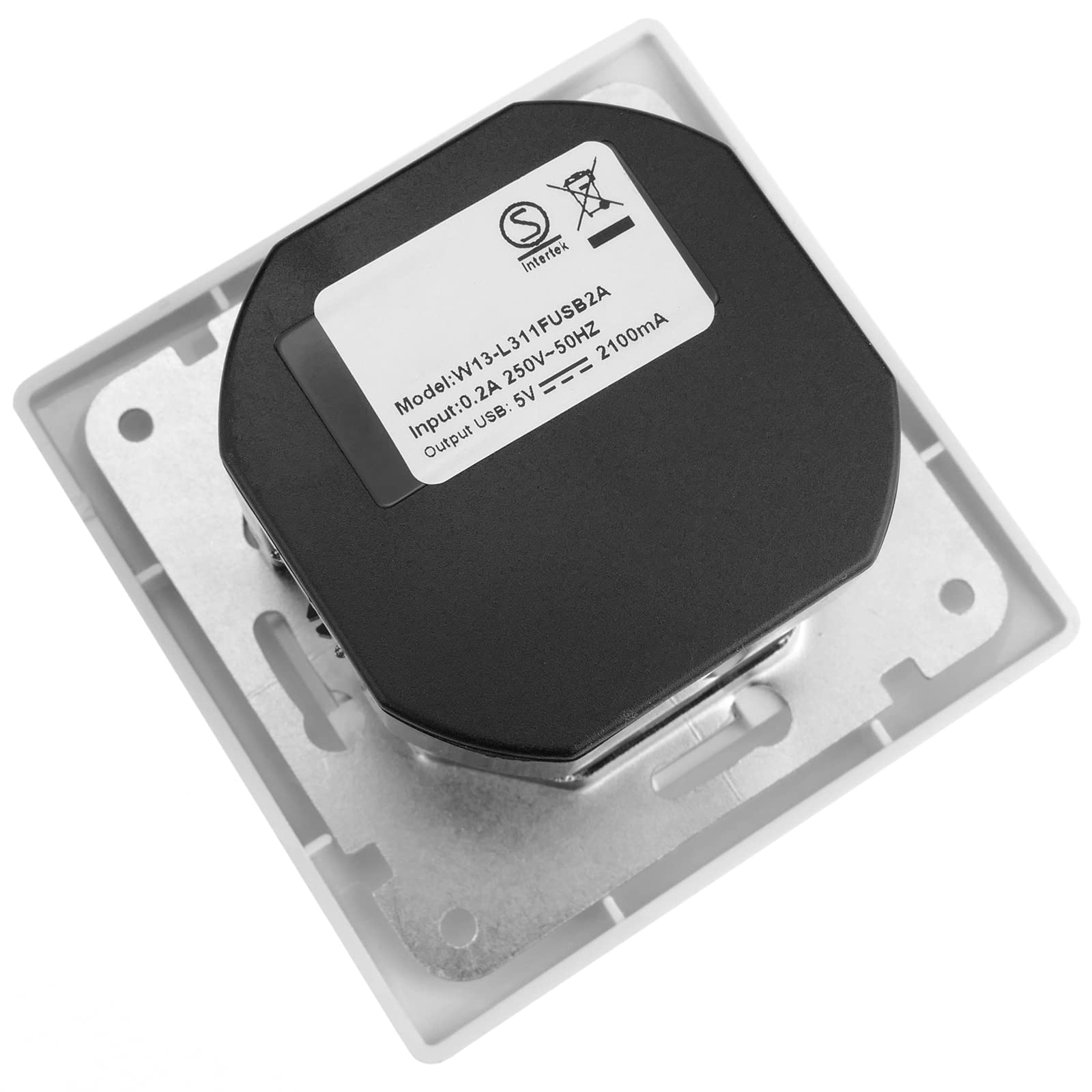 Base de Tomada BeMatik de 2 X USB 80X80 mm a Fémea para a