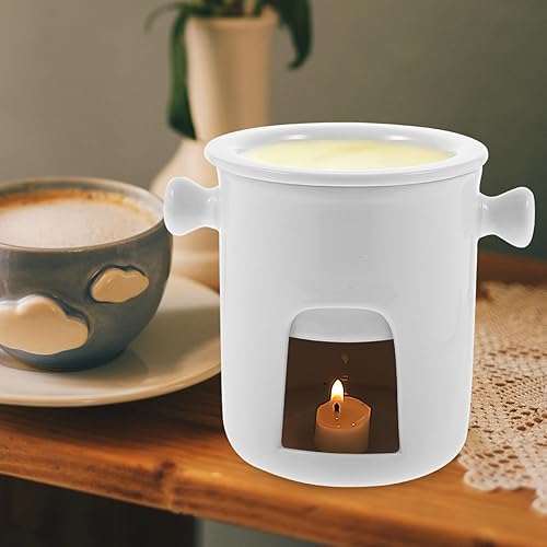 Miniatura 4 de UPKOCH Personal Fondue Mug Ceramic Chocolate Fondue Mug Fondue Pot Fondue Maker Butter Warmer for Chocolate Cheese