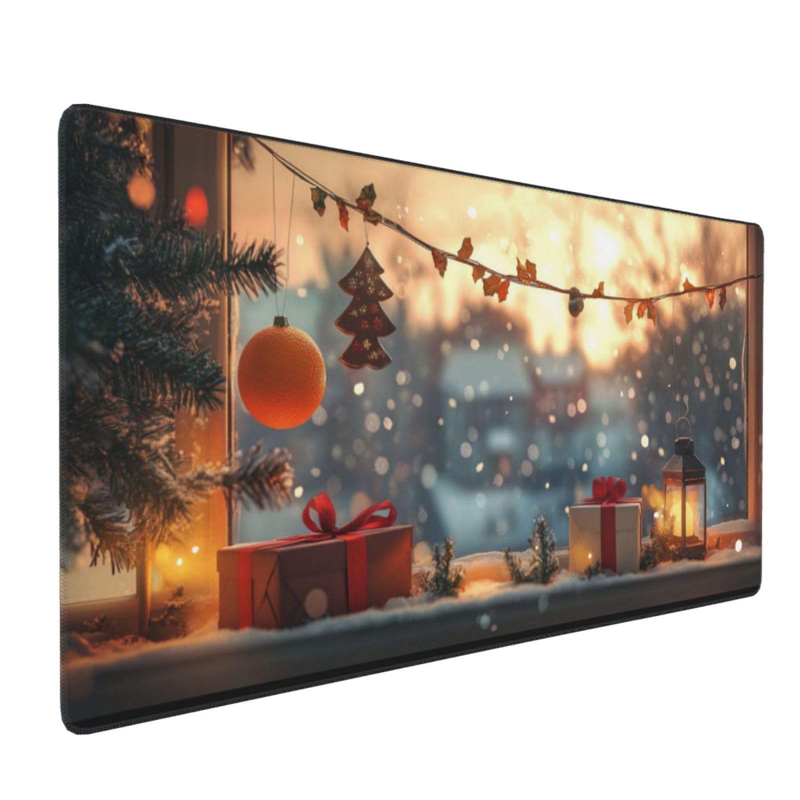 Świąteczna podkładka pod mysz do gier XXL podkładka pod mysz 1000 x 500 x 3 mm prezent podkładka pod biurko pod rękę z gumową podstawą, podkładka pod mysz antypoślizgowa szyta krawędź dla pracowników