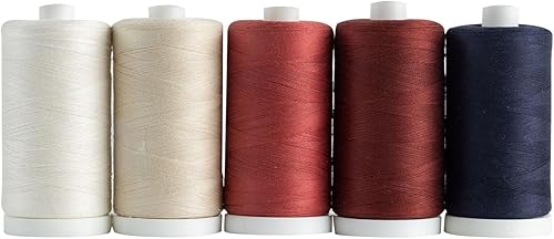 Connecting Threads Juego de hilos 100% algodón, carretes de 1200 yardas (juego de 5 - Hometown Americana)