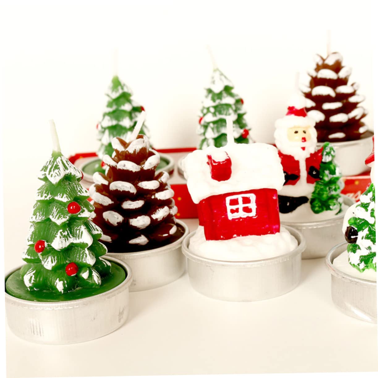 HOLIDYOYO Christmas Candle Lights 3 Pack Decorative Candles for Christmas Tree for Home Decor