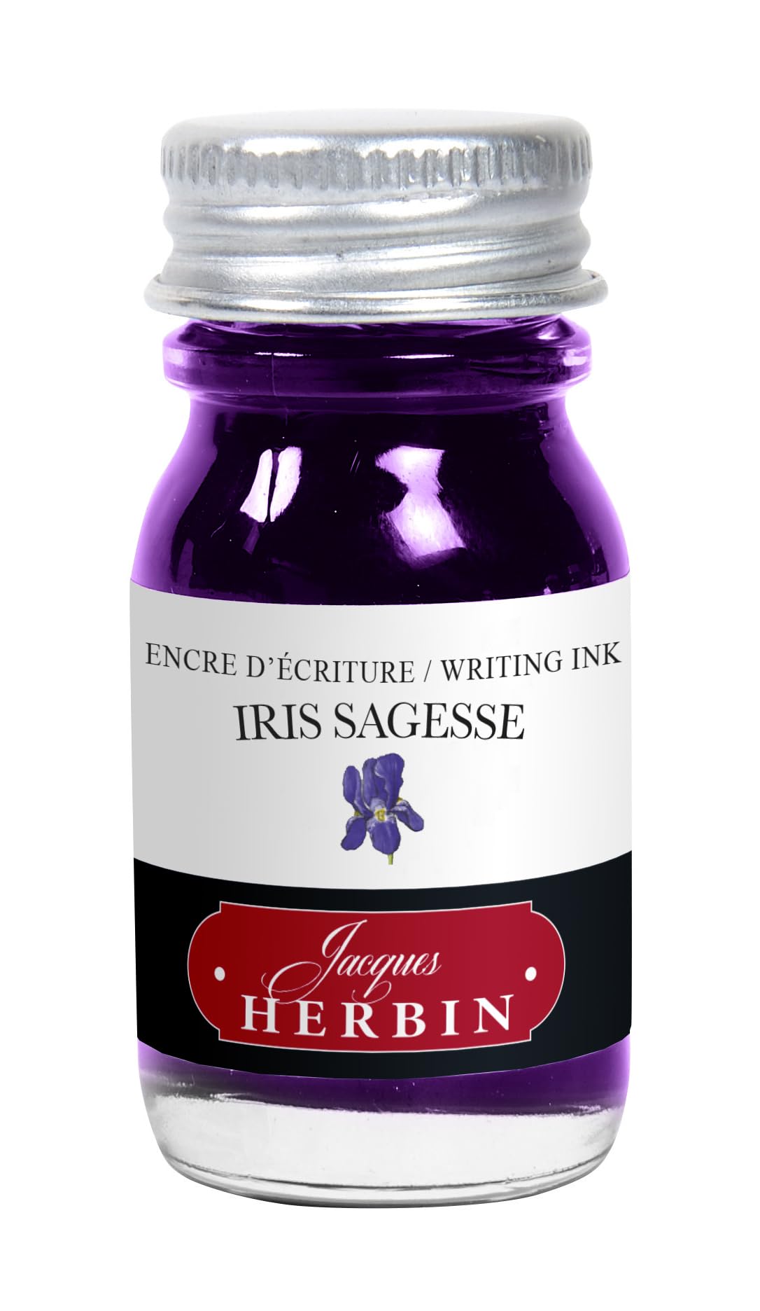 Jacques Herbin 11575T - One 10 ml Bottle of Ink for Fountain and Roller pens, Iris Sagesse/Iris Wisdom Colour - Made in France - Calligraphy, Writing