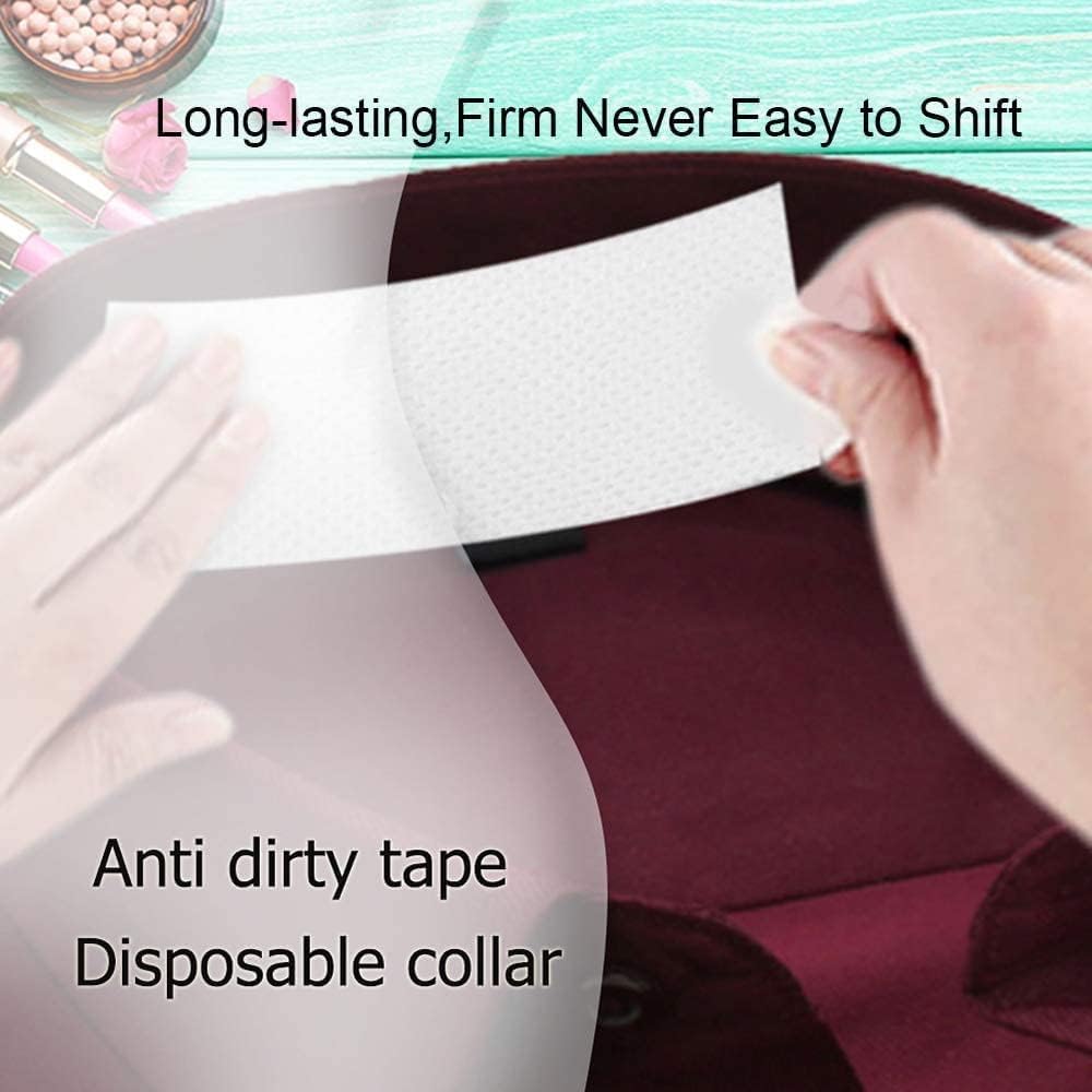 ORBITORA Collar Protector Sweat Pads Self-Adhesive Shirt Neck Liner Invisible Protector Anti-Sweat Neck Pad Collar Sticker with Body & Clothing Prefect Measuring Tape (Pack Of 1) 1