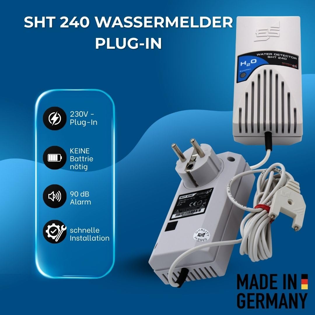 Schabus 300240 czujnik wody z czujnikiem zewnętrznym, zasilanie sieciowe