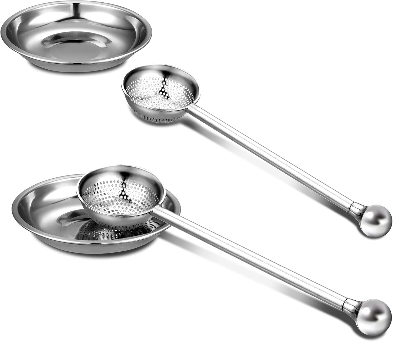 Tea Ball Infusers Set Includes 2 Pieces LongHandle Tea Strainer Stainless Steel Tea