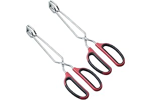 All-Purpose Stainless Steel Scissor Tongs with Comfort-Grip Handle for Effortless Cooking