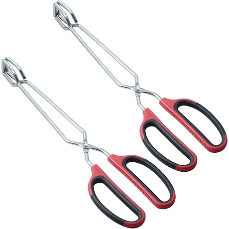All-Purpose Stainless Steel Scissor Tongs with Comfort-Grip Handle for Effortless Cooking