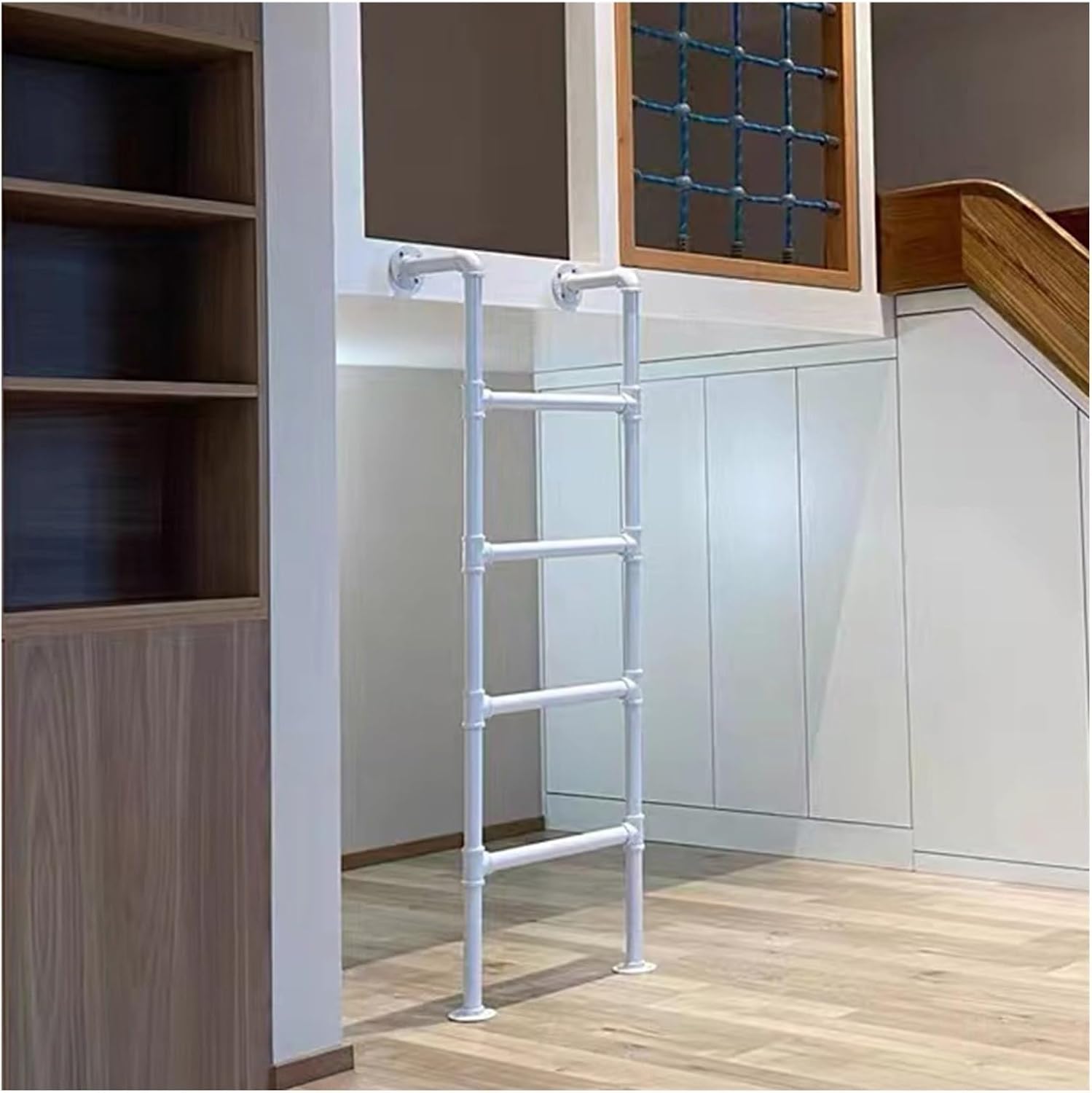 White 59in Bed LadderBunk Bed Escape Ladder for Indoor/Outdoor Use Perfect for Home & RV Durable and Safe Design for Easy Access