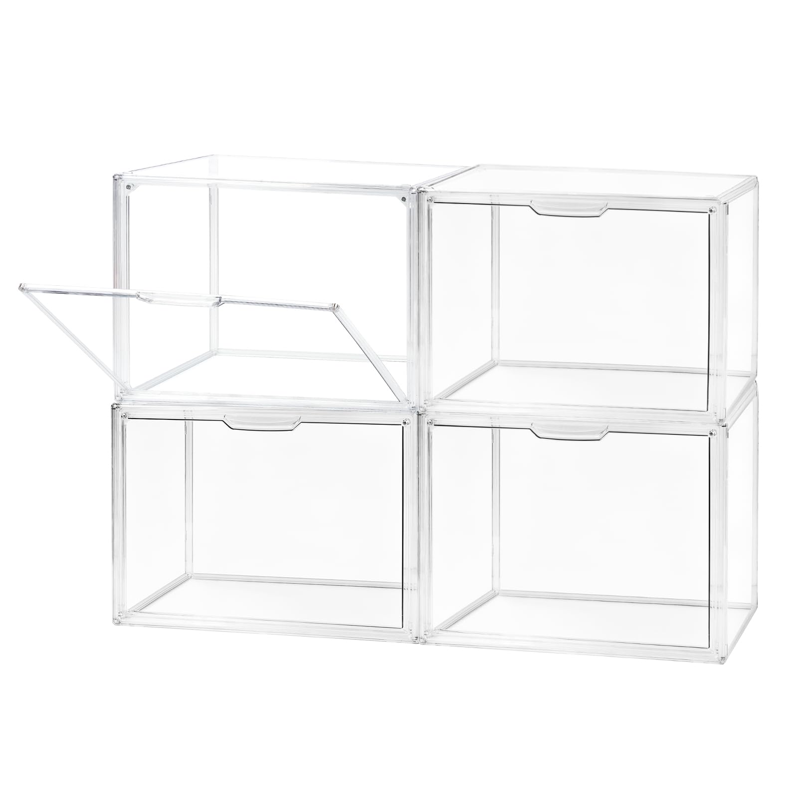 FHMIDIC Transparente stapelbare Kunststoff Aufbewahrungsboxe