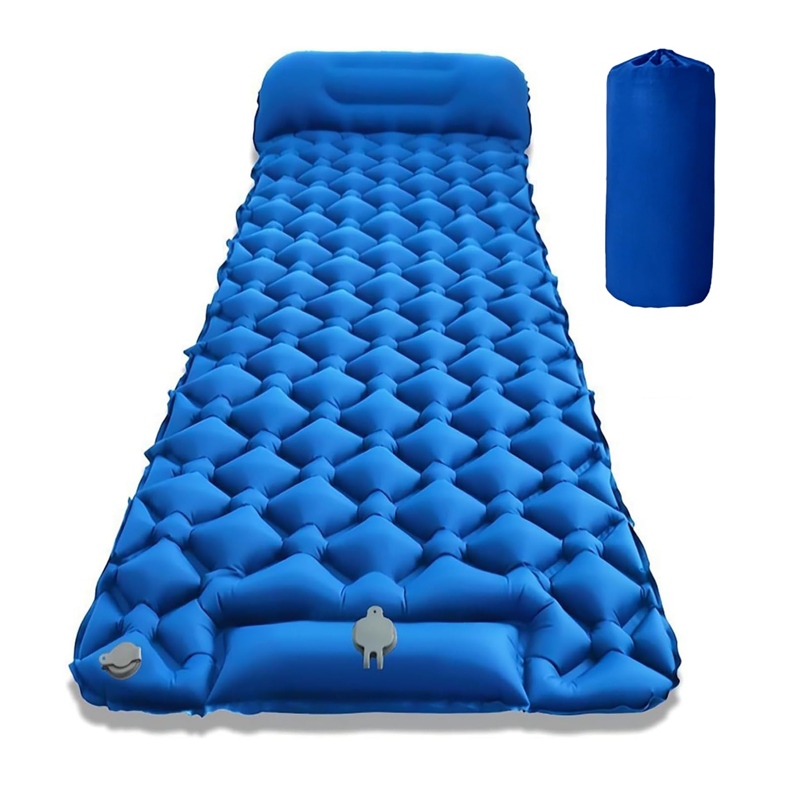 Toced Camping Sleeping Pad, Ultralight Self Inflating Sleeping Mat with Pillow Built-in Foot Pump Waterproof Compact for Backpacking Hiking Traveling Tent (Orange)