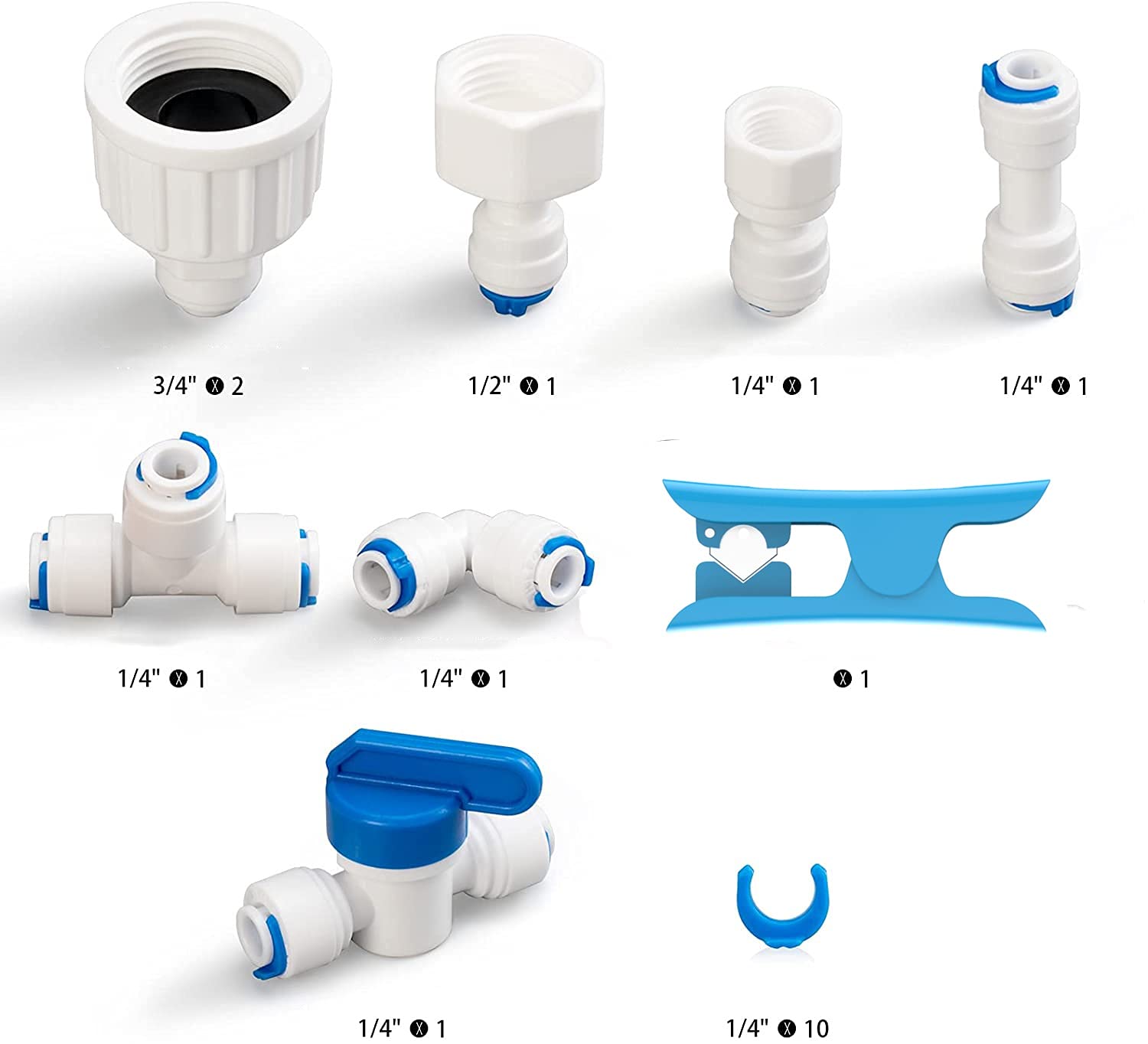 Oiieco Watertoevoerleiding, aansluitadapter, 1/4 inch RO water, rechte