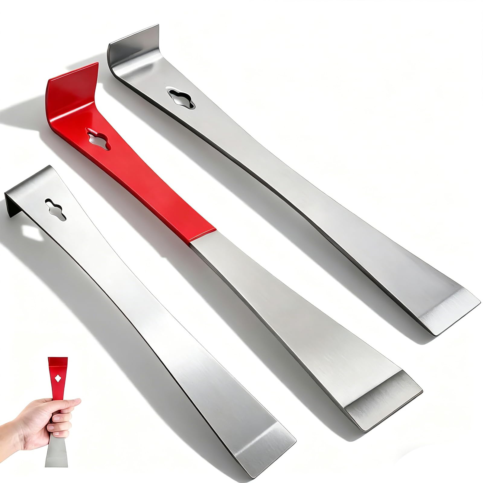 Kitchen Plinth Removal Tool, Mini Pry Bar Set, Flat Pry Bar and Crow Bar for Beekeeping, DIY Home Renovation, Professional Contracting, Scraping Beehive Frames, Removing Baseboards, Prying Apart Hive