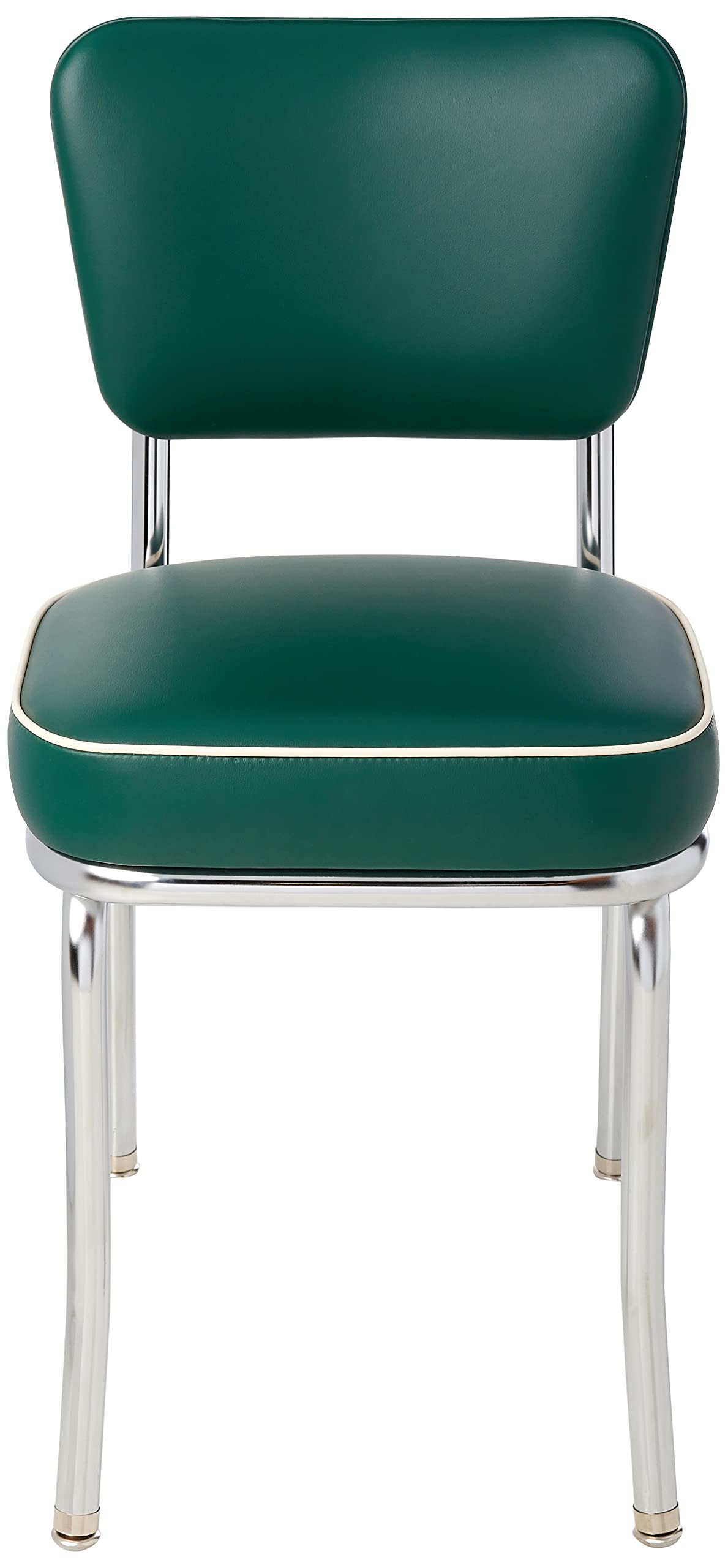 Richardson Seating Retro Chrome Kitchen Chair with 2" Box Seat, Green Buy Online in Kuwait at