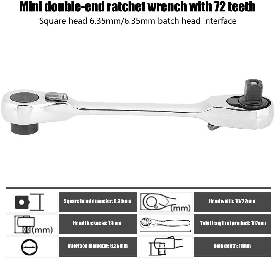 Wrench, 130mm 1/4 Mini Ratchet Socket Wrench Screwdriver Hex Wrench for Car Repair(107mm) Ratchet Screwdriver micro ratchet bit driver micro ratchet bit driver