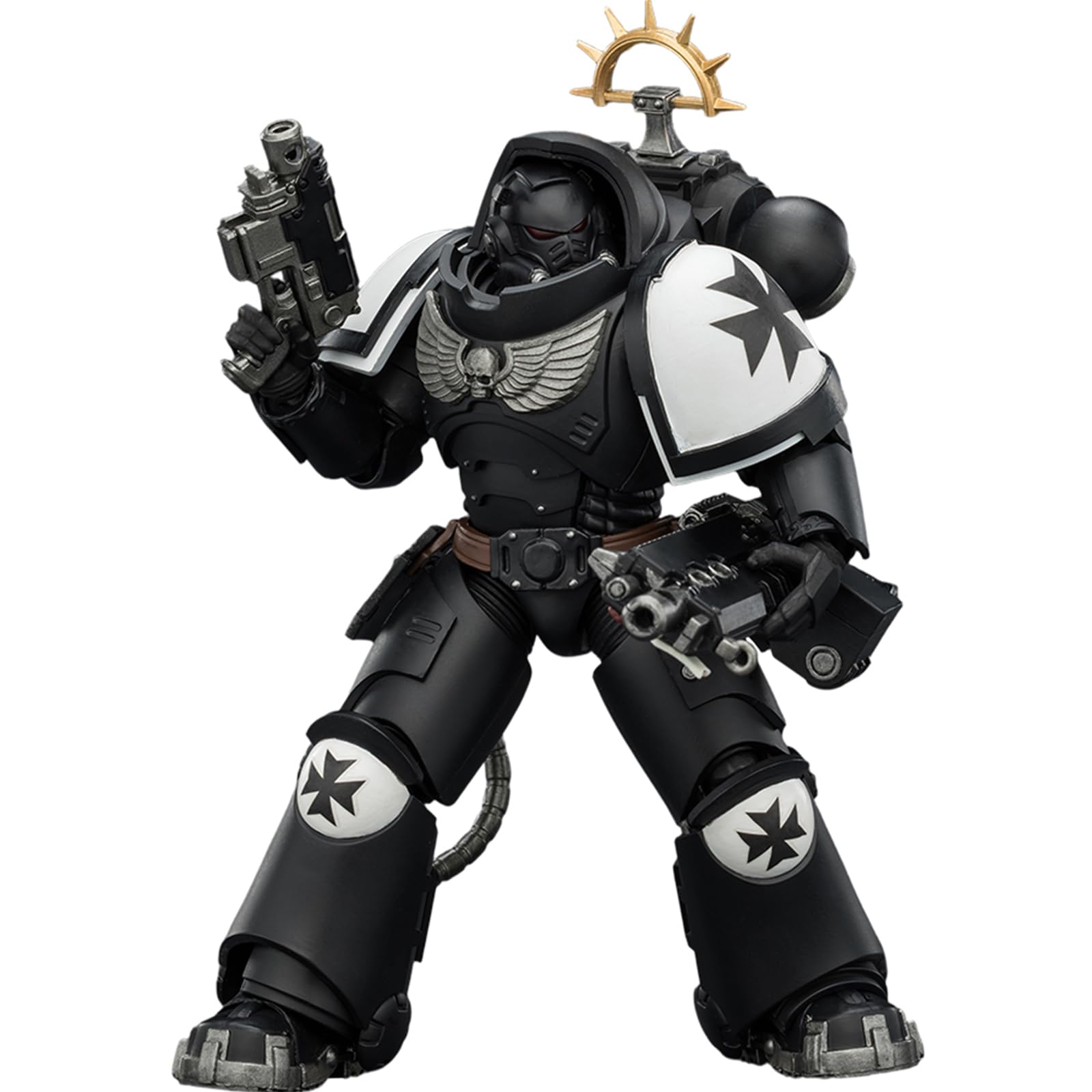 JOYTOY Warhammer 40k Space Marine 2, Game Edition Black Templars Heavy Intercessor with Heavy Bolt Rifle and Bolt Pistol 1/18 Action Figure Collect And Display Model