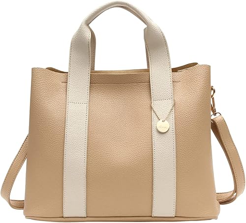 Amazon トートバッグ クラン Clan レディース 2way ショルダーバッグ 大容量 無地 通勤 通学 クリームイエロー Clan ハンドバッグ