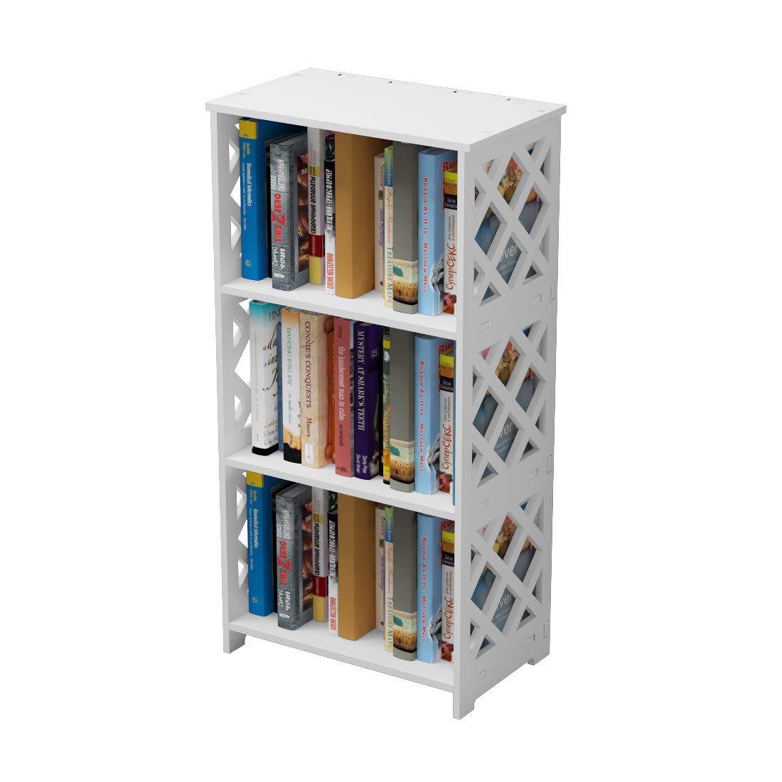 Amazon Com Rerii Bookcase 3 Tier Kids Small Bookshelf Book Organizer Storage Case Open Shelf Rack Display Shelves For Bedroom Living Room Bathroom Office White Furniture Decor