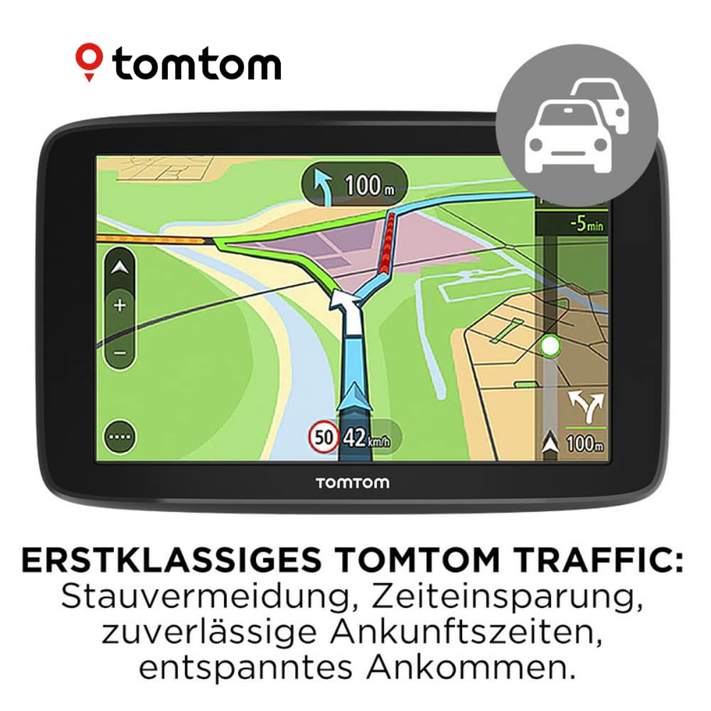 TomTom Navigationsgerät GO Basic (5 Zoll, Stauvermeidung dank TomTom Traffic, Karten-Updates Europa, Updates über WiFi) GO BASIC 5" EU45 T Schwarz