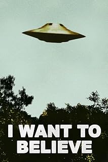 I Want To Believe UFO Artwork Alien TV Retro 90s Wall Decor Movie Poster The Truth is Out There I Believe Cool Wall Art Pr...