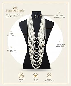 Amazon.com: Women's Ten Multi-Strand Faux Pearl Statement Amazon.com: Women's Ten Multi-Strand Faux Pearl Statement