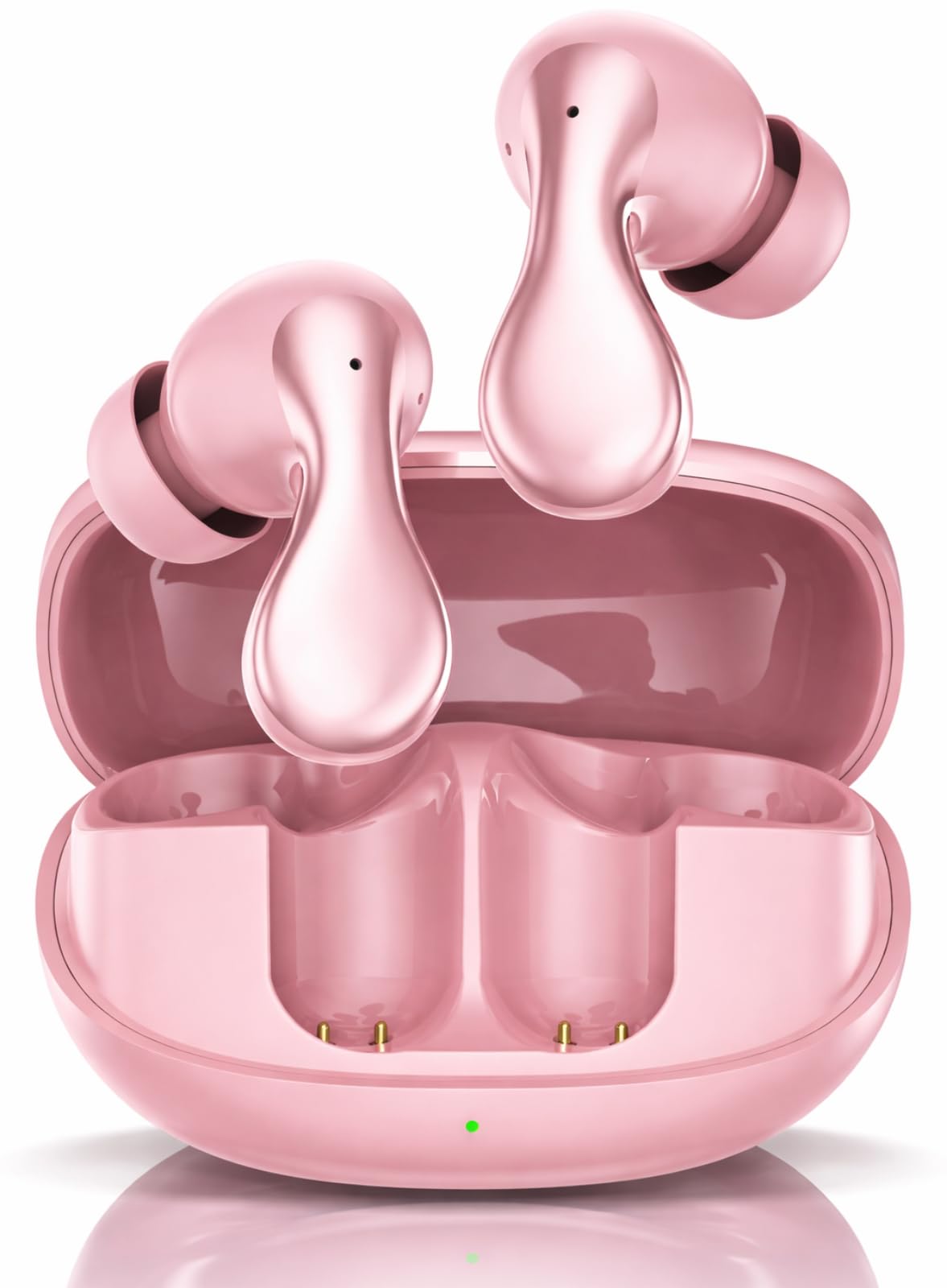 SUPERPODS TWS Earbuds – Ultra Low Latency 40ms, Bluetooth v5.49+ENC for Clear Calling, 60Hrs Playtime, Bass Boosted, Premium Wireless Headphone, Touch Control, IPX4 & Voice Assistance. (Pink)-image-13