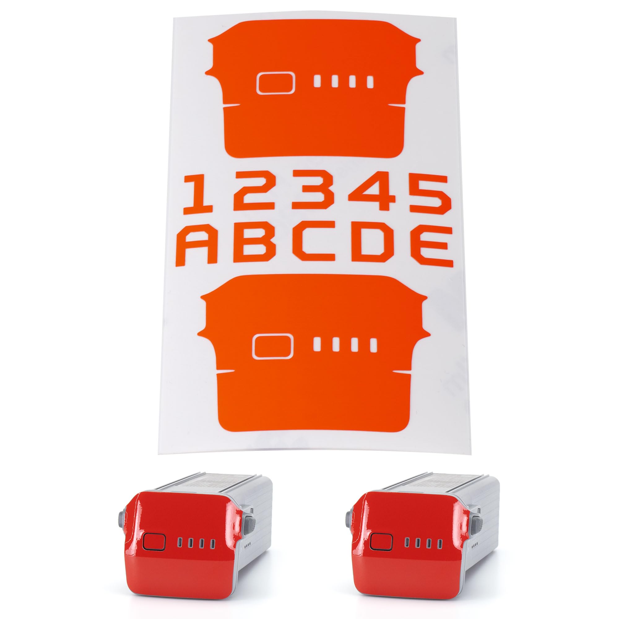 WRAPGRADE Skin Stickers Compatible with DJI Air 3 | Two Batteries (NEON Orange)