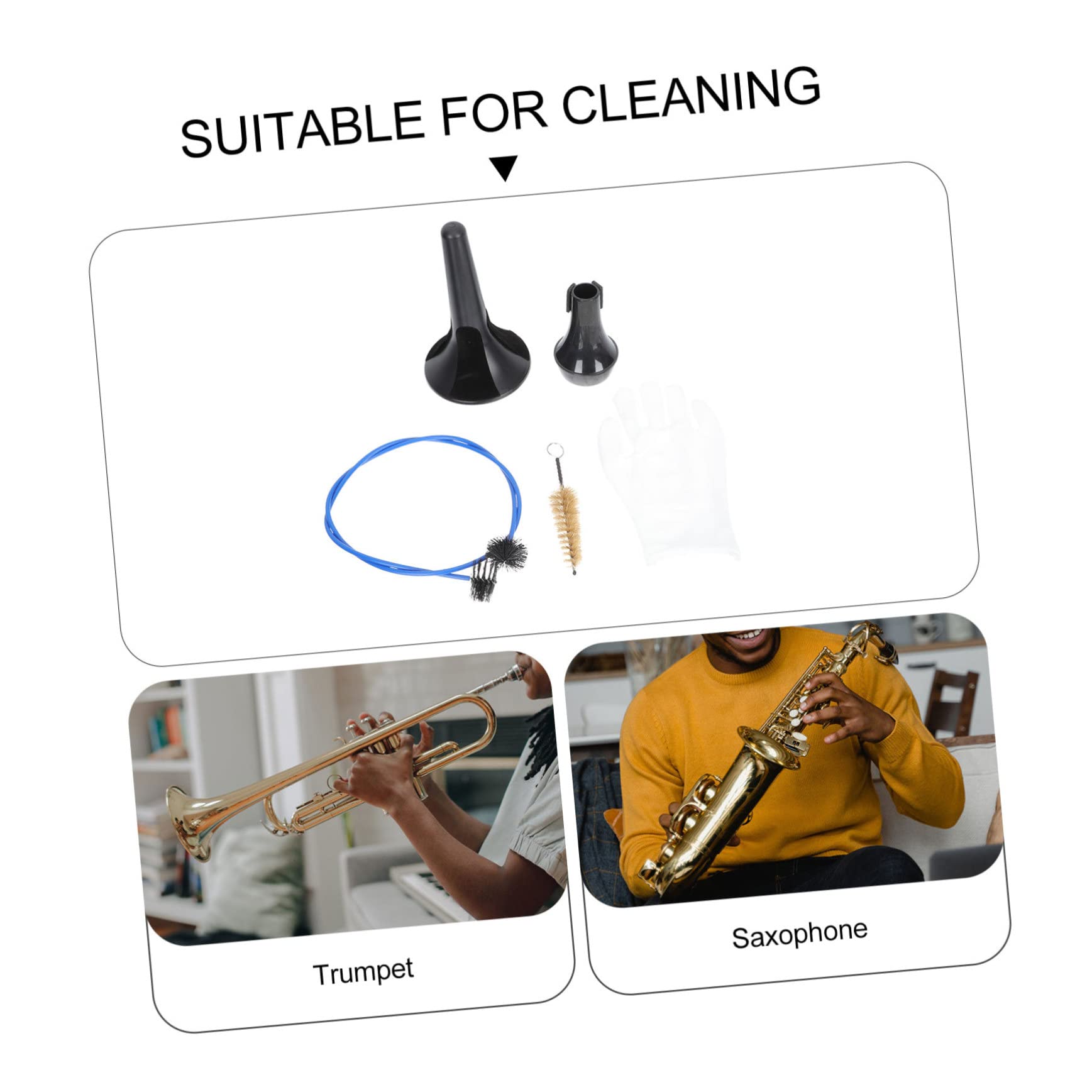 TOYANDONA 3sets Pulizia Per Tromba Kit Professionale Con Spazzole Flessibili Supporto e Accessori Per Manutenzione Strumenti Fiato Per Trombe e Cornetti