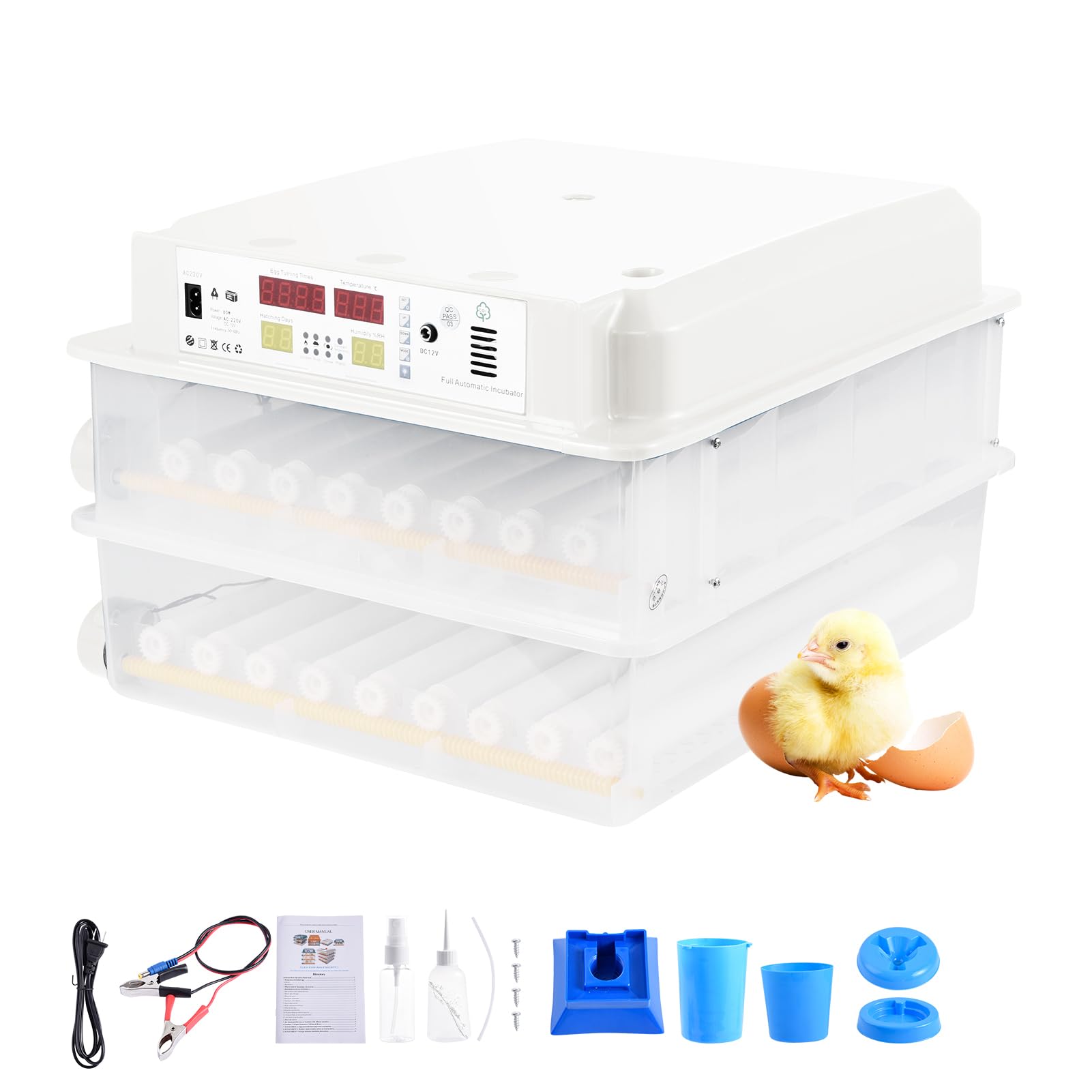 Incubators for Hatching Eggs - 110V Automatic Egg Turning Egg Incubator with Temperature Control | 4 Hatching Modes Chick Hatching Supplies, Poultry Incubators for Duck, Pigeon Eggs