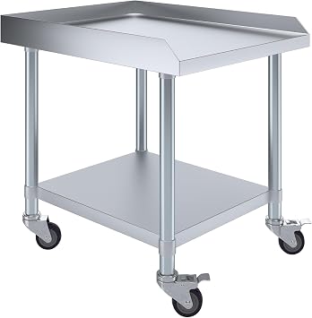 Stainless Steel Rolling Working Equipment Grill Table Stand 30" x 24" DEEP x Long with Casters Wheels