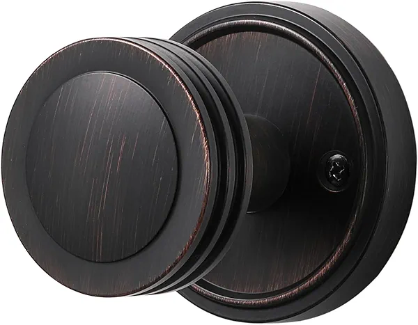 MRML Passage Door Knobs Oil Rubbed Bronze Door Knob, Hall Closet Interior Pantry Vintage Door Knob, Zinc Alloy Door Knobs, 2 Pack