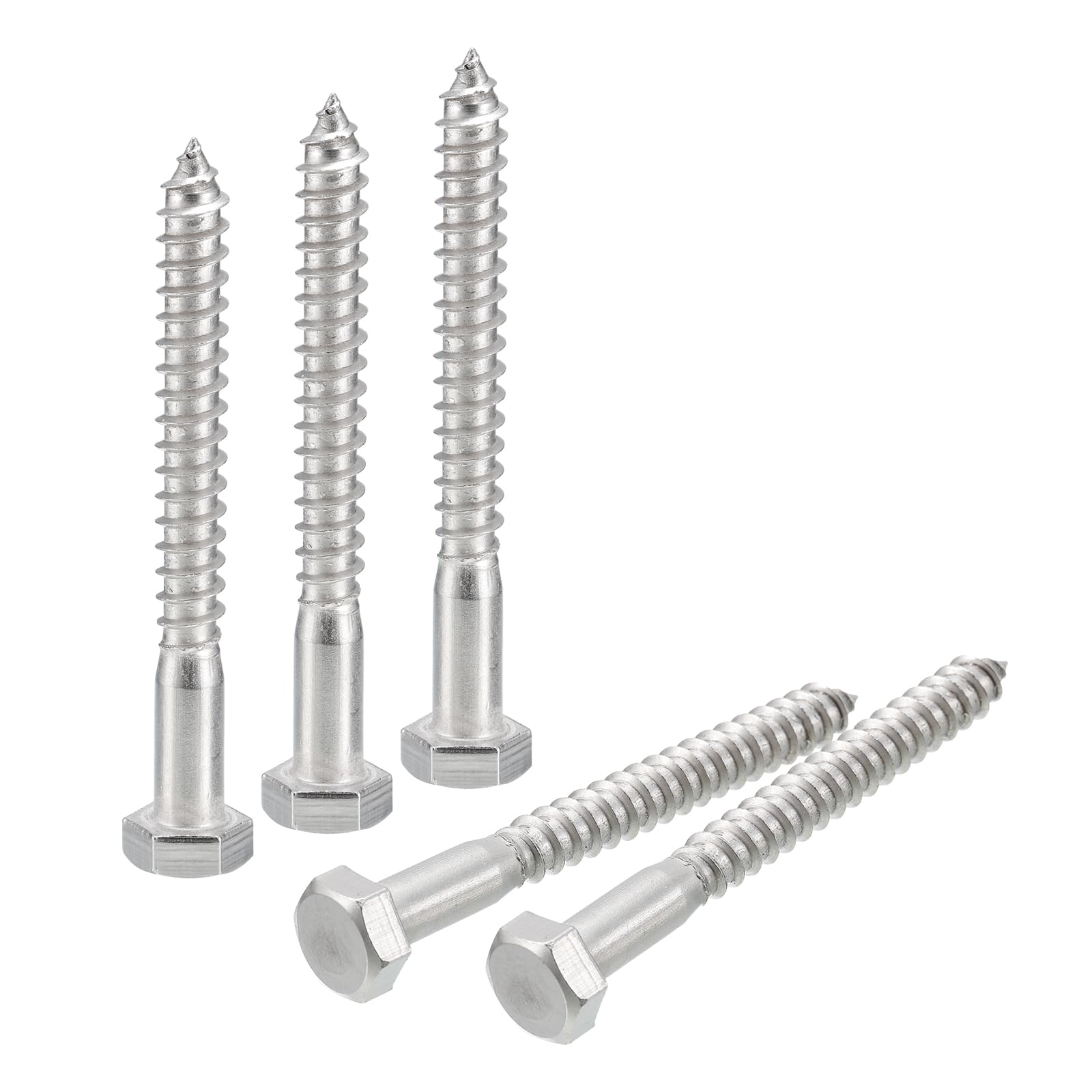 Hex Collectibles 50 Viti Per Legno A Testa Esagonale Zincate - Dimensioni 1/4" X 6", Bulloni Lag Per Costruzioni Pesanti Viti Per Legno Testa Esagonale - Foto 7
