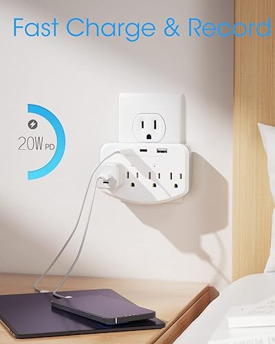 Miniatura 3 de Buedarate Cargador de pared de cámara oculta con cámara espía WiFi, salida de cámaras ocultas HD 1080P inalámbrico para cámara secreta de seguridad