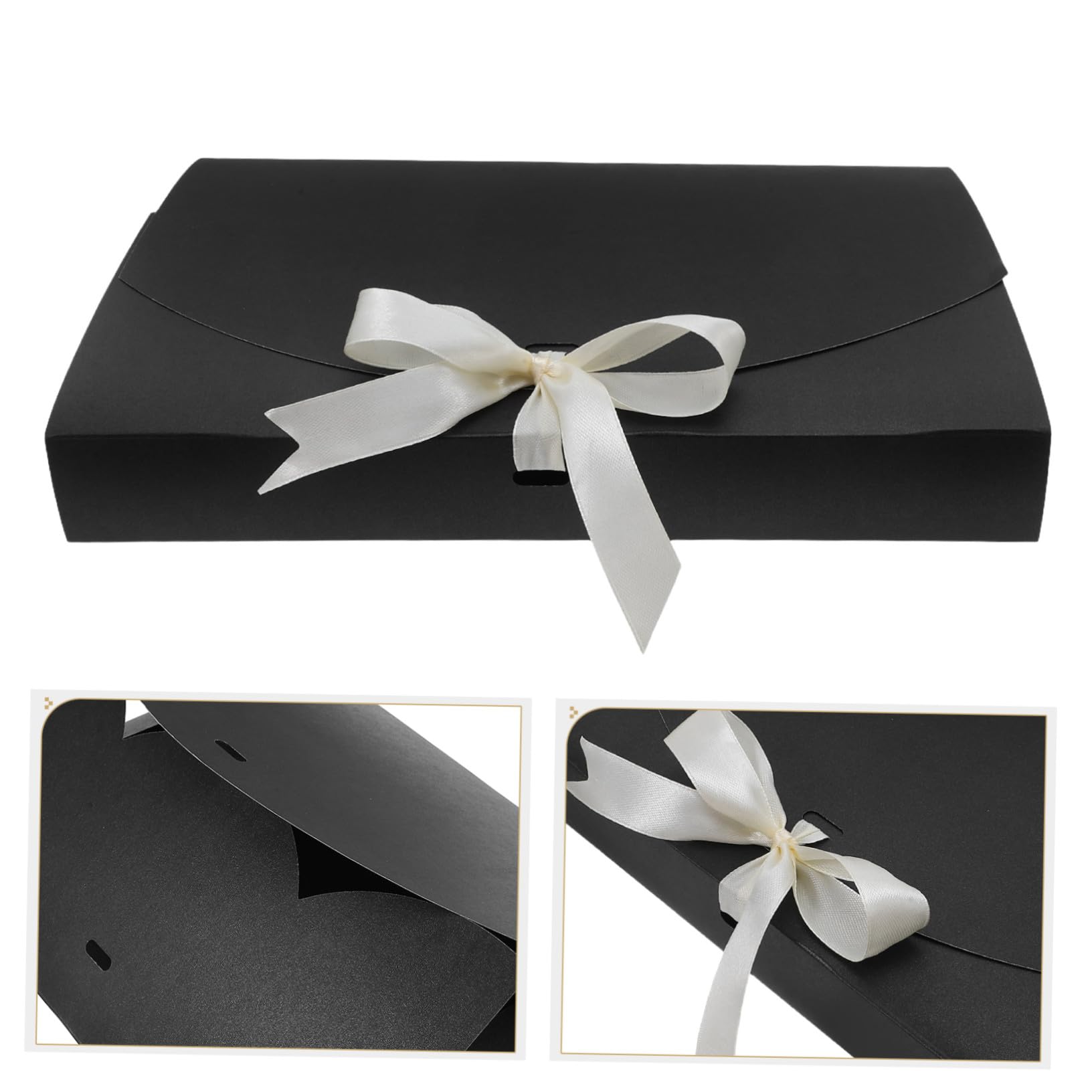 KOMBIUDA Geschenkbox Vielseitige Geschenkverpackung 20 Stück Schwarze aus Papier 26x17,5x3,5cm für Schals und Handtücher für Weihnachten und Brautjungfern