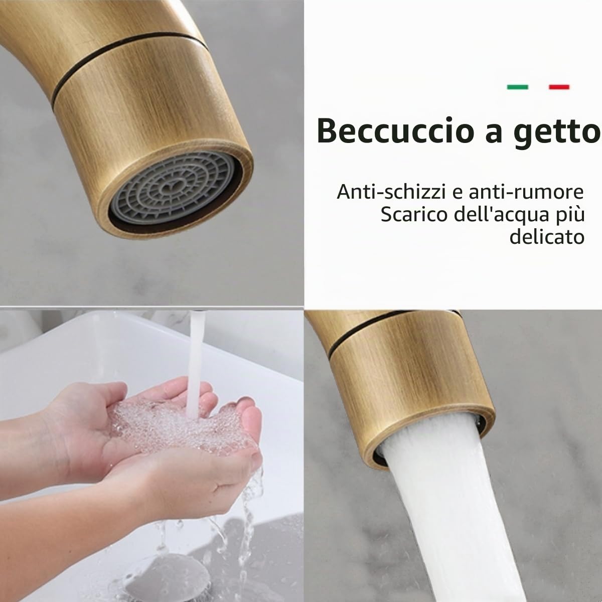 Rubinetto a Parete Acqua Fredda in Ottone Anticato, 23CM | Retrò rubinetto monocomando lavello a muro lungo, girevole a 360°, cartuccia ceramica, per giardino, esterno, bagno, cucina