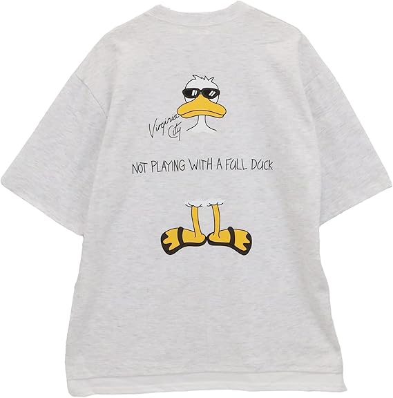 Amazon 半袖 Tシャツ フリーサイズ カジュアル カレッジ オーバーサイズ ビッグシルエット メンズ レディース クマ プリント キャラクター ダック Grft Sst 男女兼用 Grft 4 ホワイト Tシャツ カットソー 通販