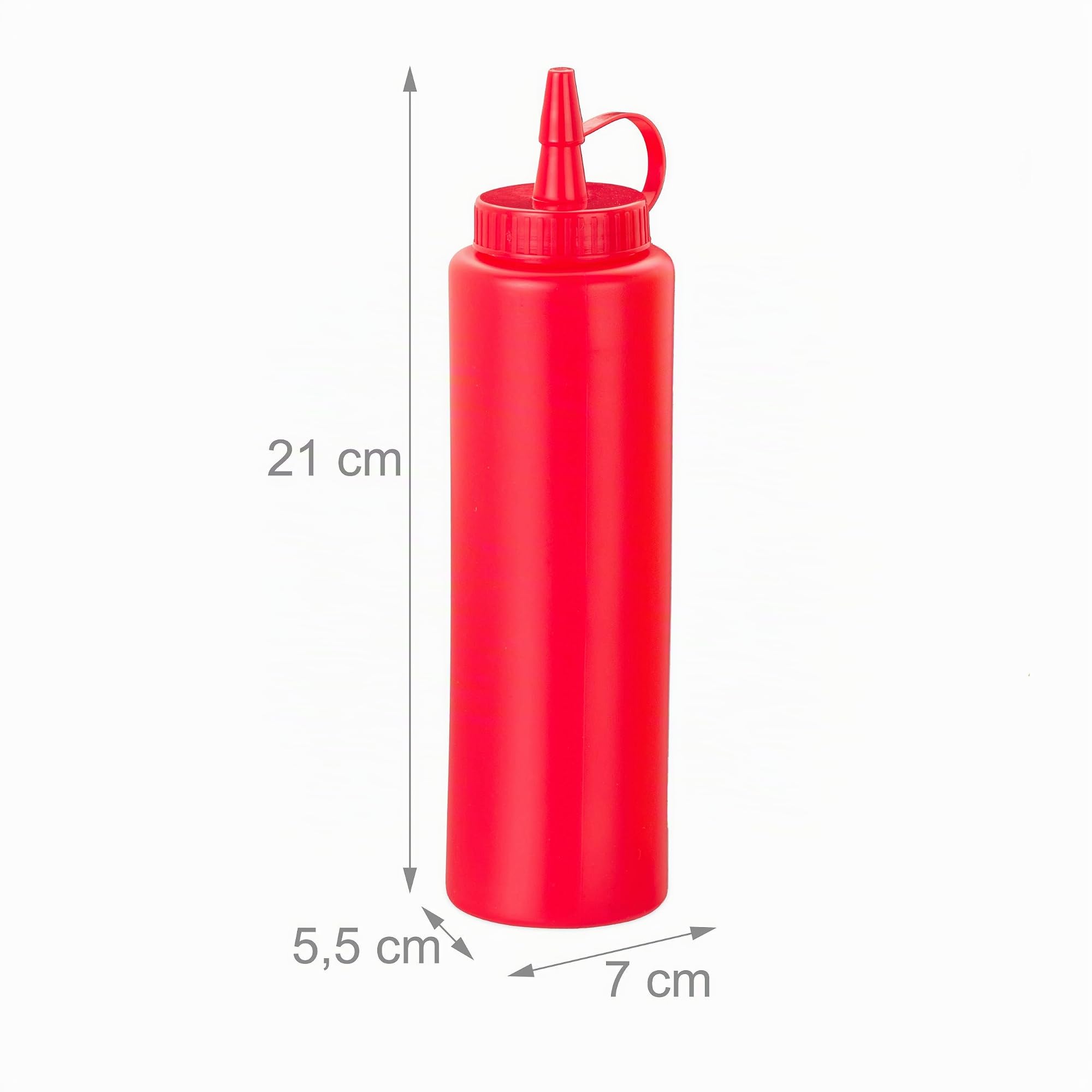 Relaxdays Bottiglia per Condimenti, 9 Pz, Squeeze Bottle, da Riempire, Senape, Ristorante, 400 ml, Rosso/Giallo/Bianco