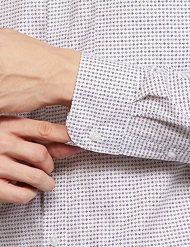 Image of Raymond Men's Pure Cotton Print Pattern Slim Fit Semi Cutaway Collar Full Sleeve Formal Shirt