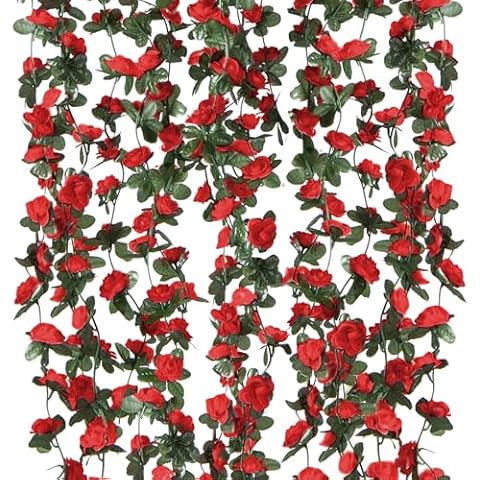 Koyigo 6 Pack 49FT Fake Rose Garland Cover