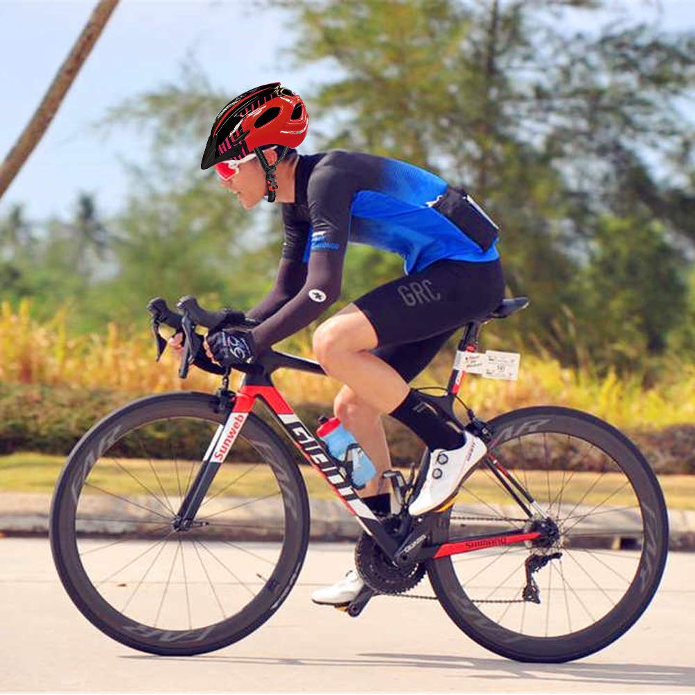 TOPCHANCES Kask rowerowy górski kask rowerowy ze światłem bezpieczeństwa, kask rowerowy hardshell superlekki regulowany rower szosowy w pełni ukształtowane kaski rowerowe dla mężczyzn kobiet