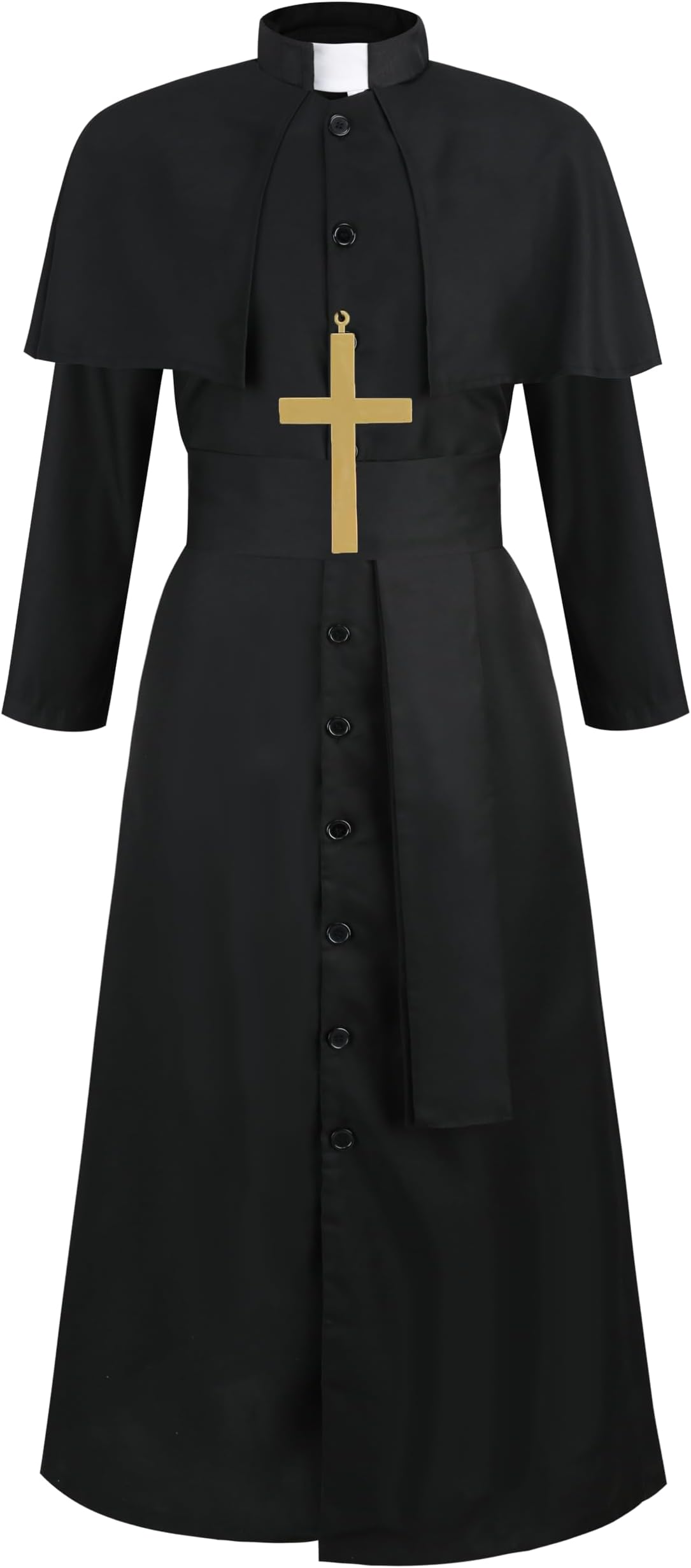 Clergy Robe Adult Priest Costume Monk wizard for Men Exorcist Costume Halloween Outfit