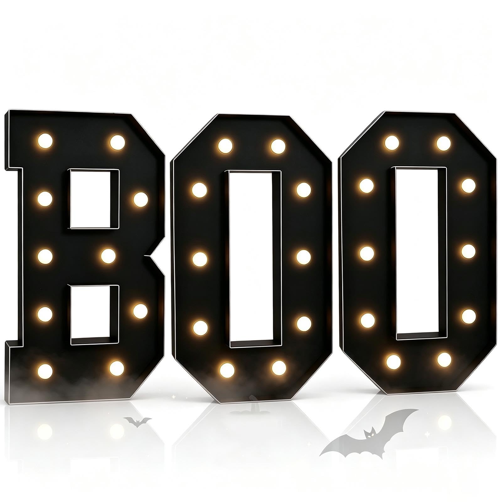 Lettera Tendone Cartello BOO 70/100/120Cm Decorazione Esterni LED Halloween