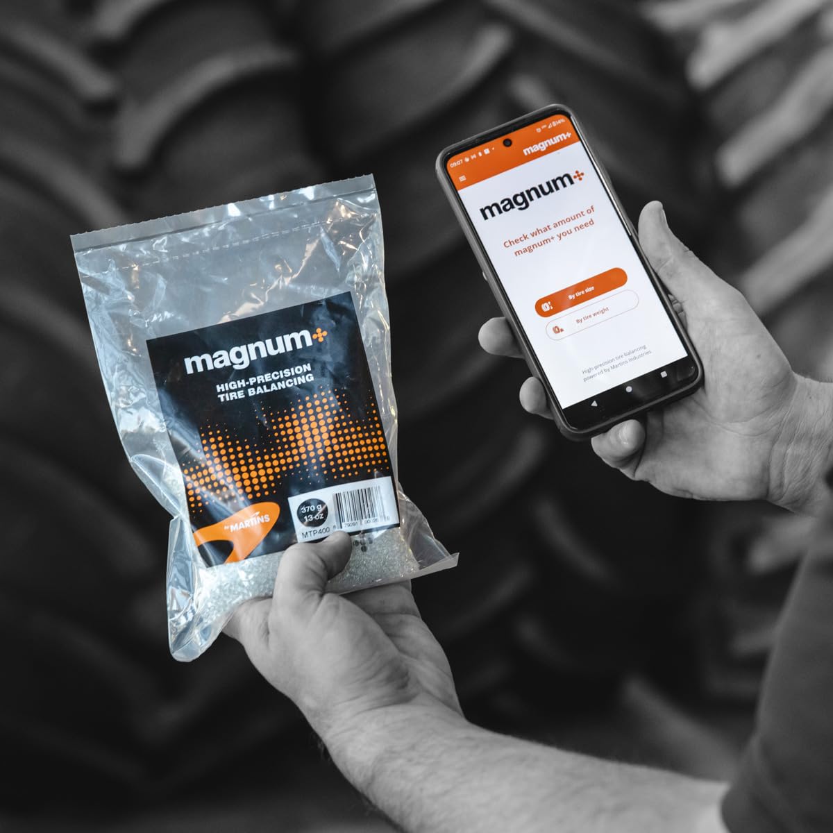 magnum+ Perline per bilanciamento pneumatici, in vetro temperato compatibile con TPMS, 4 sacchetti (370 g ciascuno)