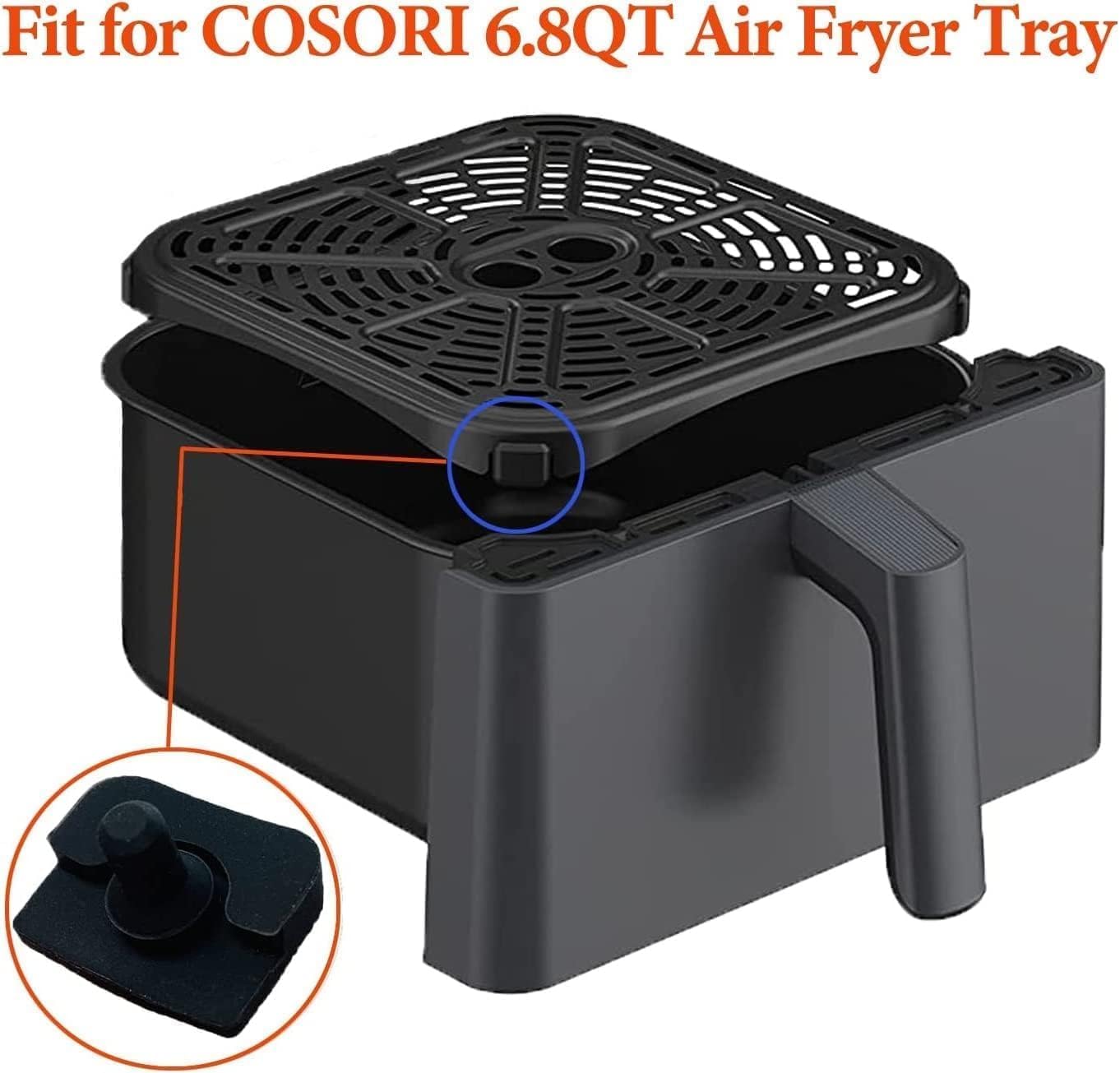 HlkEurt Air Fryer Silicone Rubber Feet for COSORI 6.8QT Air Fryers, Premium Rubber Bumpers Legs Pads Pieces Tips Stoppers Spacers Attachments for 6.8QT COSORI Air Fryer, High-temperature resistant